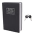 Dictionary Coin Piggy Bank Stainless Steel Realistic Lockable Book Safe Box with Key for Coin Storage Black