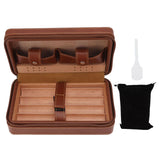 Cigar Humidor Case Brown Portable Cedarwood Lining Humidifier Travel Cigar Box With Storage Bag for Travel