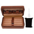 Cigar Humidor Case Brown Portable Cedarwood Lining Humidifier Travel Cigar Box With Storage Bag for Travel