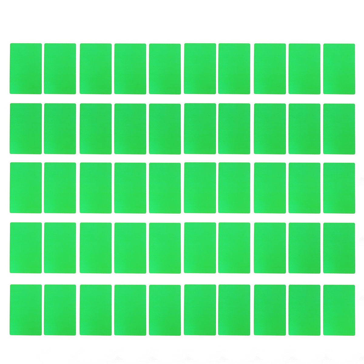 50PCS Business Name Card Laser Engraving Waterproof and Wear Resistant Aluminum Visiting Card for Company Green
