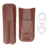 Travel Cigar Case Leather Portable with Cigar Clipper Cigar Holder for 2 Cigars Business Office