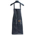 2 Pcs Kitchen Cooking Apron with 2 Pockets Adjustable Bib Chef Apron for Men Women Black Strip
