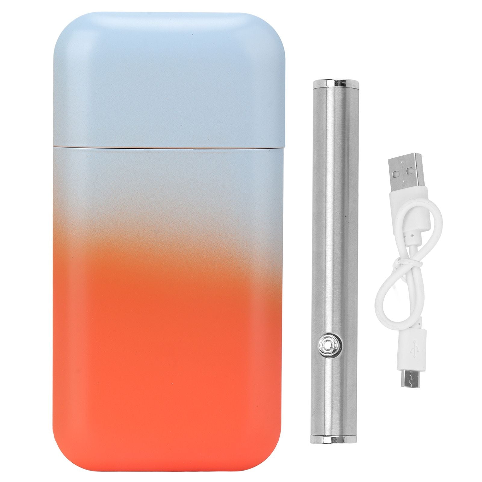 Gradient Cigarette Case Multifunction Cigarette Holder Case with USB Charging Cigarette Lighter for Man Woman Gradient Blue Orange