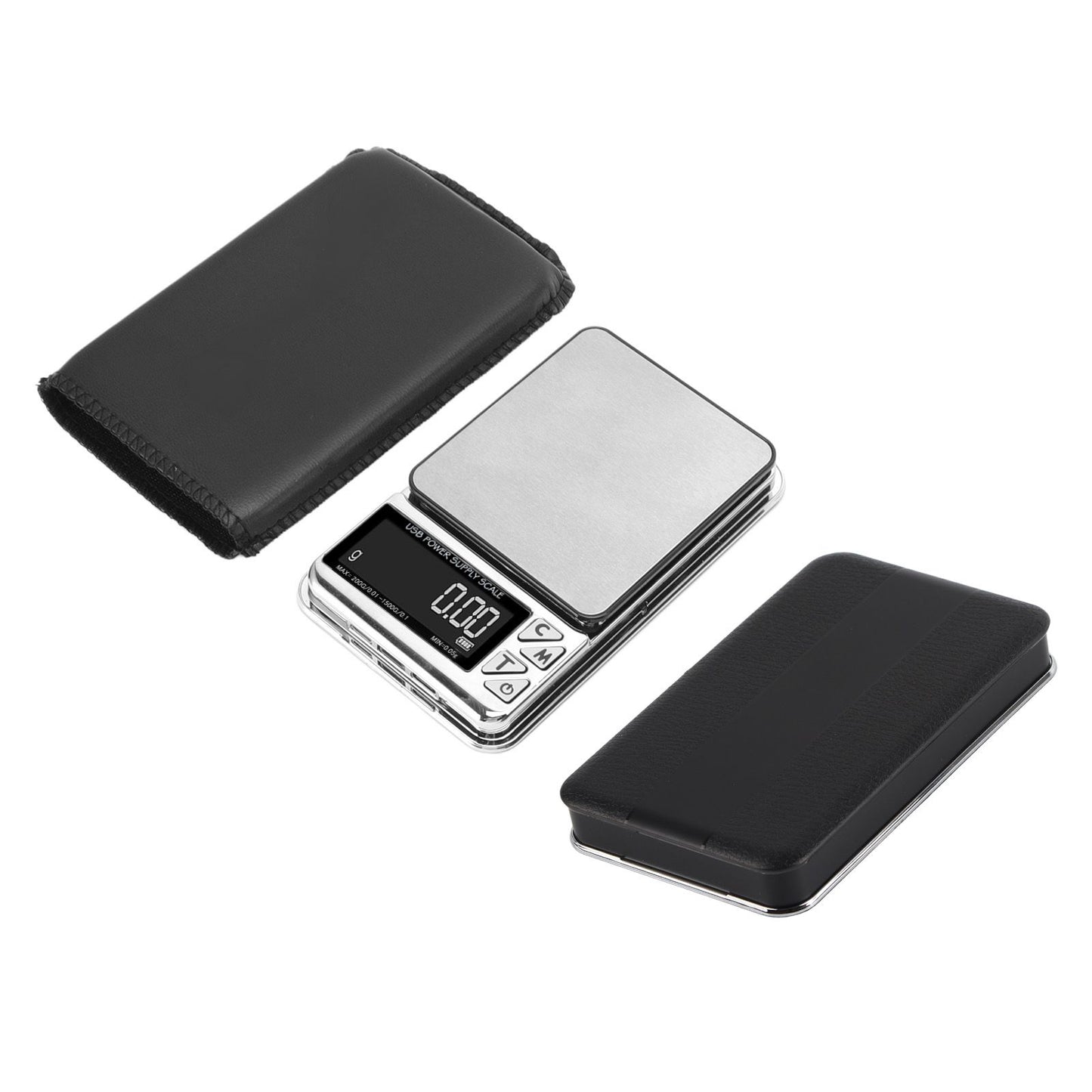 Home Digital Kitchen Scale 200g/0.01g‑1500g/0.1 High Accuracy USB Rechargeable Stainless Steel Jewelry Scale for Food