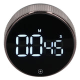 Kitchen Timer Rotating Silent Magnetic Suction Kids Study Timer LED Countdown Timer Black