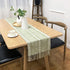Retro Table Runner Elegant Hand Woven Cotton Linen Dining Table Runner with Tassels for Wedding Home Cross Green