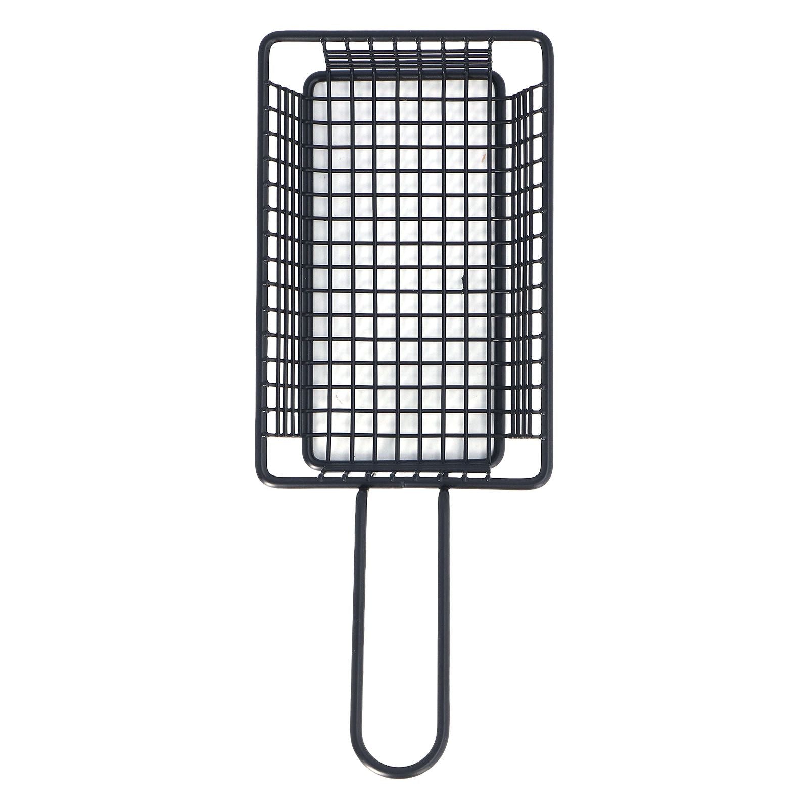 Fryer Basket Food Grade Stainless Steel French Fry Holder Frying Strainer with Handle for Restaurant Home Short Rectangle