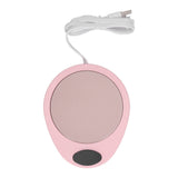 USB Mug Warmer Constant Temp Waterproof Adjustable Electric Beverage Heating Plate for Ceramic Coffee Cups Pink White