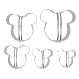 5Pcs Stainless Steel Biscuit Cutter Set Removable Easy Release Professional Cookie Cutter Set with Handle for Baking