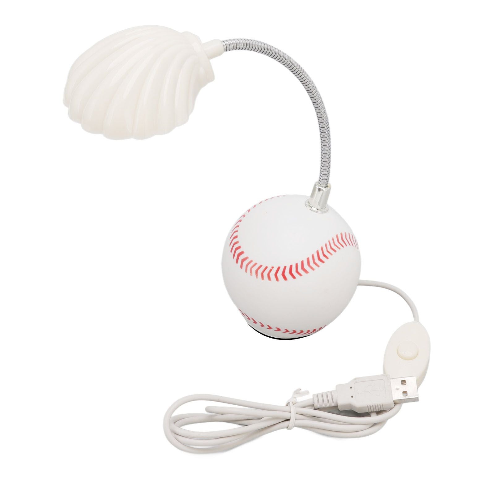 LED Table Lamp Baseball Base Seashell Shape Light Head Soft Light Portable USB Mini Desk Lamp for Home School Office