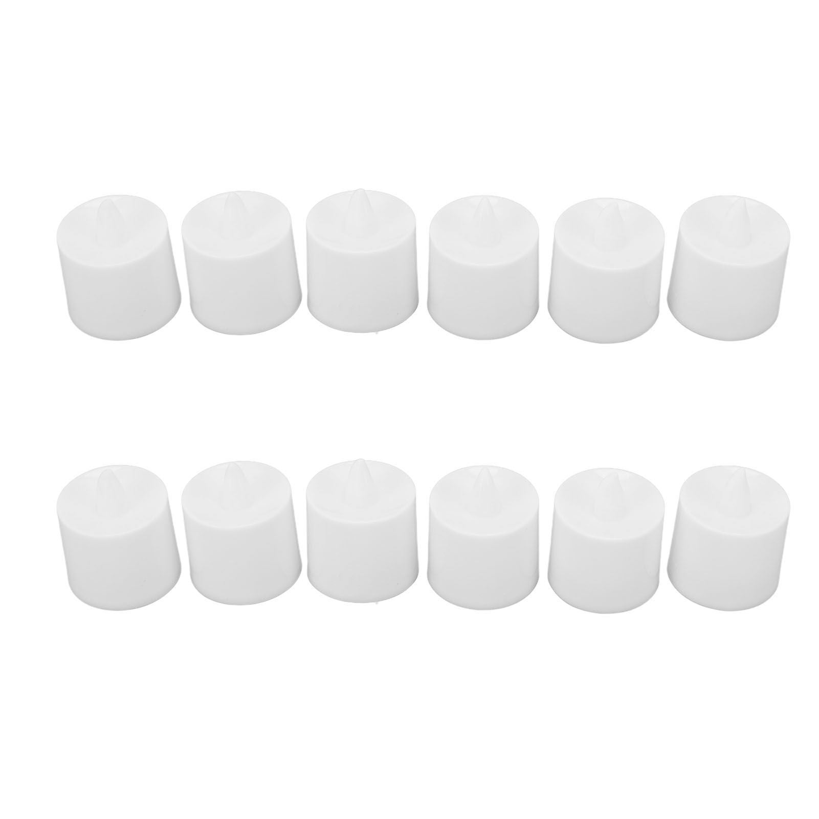 12Pcs LED Candle Light Cylindrical Shape Electronic Flameless LED Candle Lamp for Holiday Wedding Party