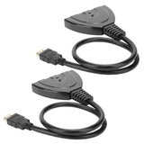 2Pcs HDMI Splitter 3 Port 4Kx2K MultiFunctional Hub Box Switcher for LCD HD