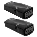 2pcs 1080P Video Adapter HDMI Female to VGA Female with 3.5mm Audio Output