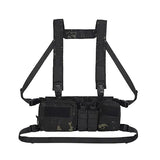 Tactical Chest Vest Rig Bag Field Training Vest Multifunctional Camouflage Strap with Multi-Pocket Outdoor Camping CS Match Pack - Black Camouflage