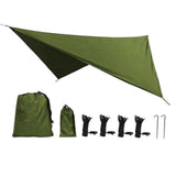 Camping Tarp Tent Tarp Awning Accessories Lightweight Hammock Canopy Rain Awning - Army green
