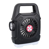 Portable Camping Fan with Light USB Charging Hanging Tent Light Black
