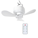 2-in-1 Camping Fan with LED Light Portable Rechargeable Battery Powered Fan with Remote for Tent, Travel, BBQ - White