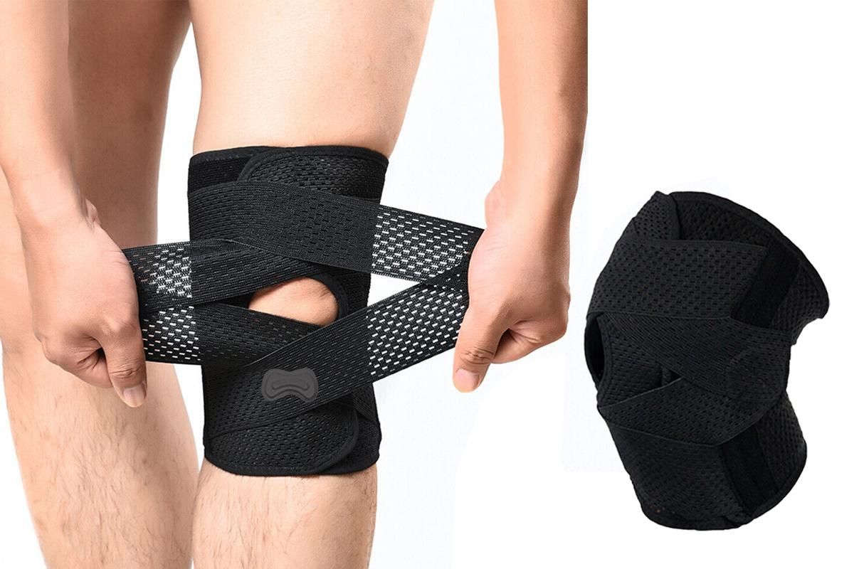 Knee Brace with Side Stabilizers for Meniscus Tear Knee Pain Breathe Knee Sleeve Relieve Knee Pain Injury Recovery for Working Out, Knee Support -Black / L