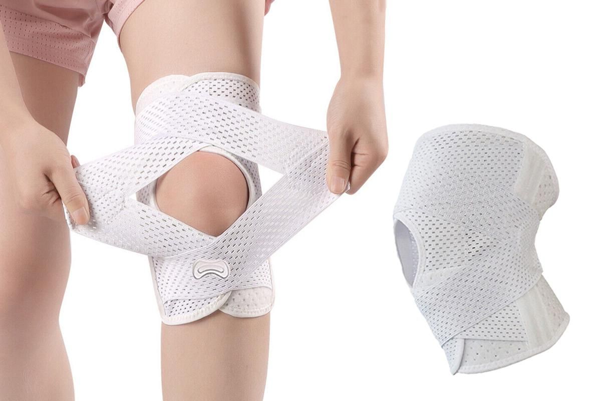 Knee Brace with Side Stabilizers for Meniscus Tear Knee Pain Breathe Knee Sleeve Relieve Knee Pain Injury Recovery for Working Out, Knee Support -White / XL
