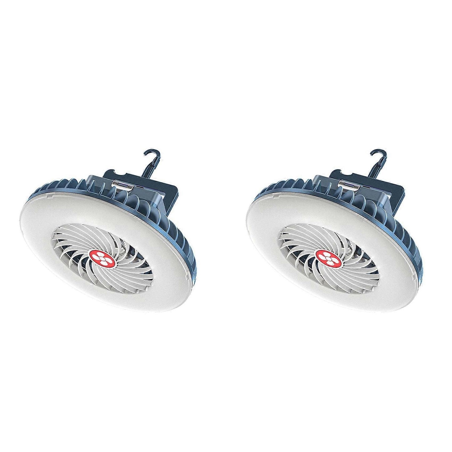 2X Portable Camping Fan with LED USB Rechargeable Battery Operated Fan for Tent Car Emergency