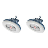 2X Portable Camping Fan with LED USB Rechargeable Battery Operated Fan for Tent Car Emergency