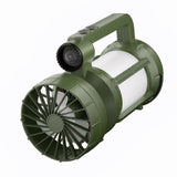 Solar Outdoor Camping Lantern with Cooling Fan Portable LED Flashlight Tent Lamp Searchlight for Outdoor Camping Hiking