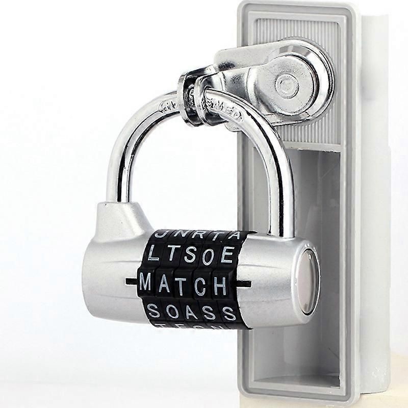 5 Letter Combination Password Lock Door Cabinet Bicycle Lock Silver