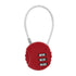 Resettable Travel Cable Lock 3Digit Helmet Lock Multipurpose Electric Bicycle Lock Suitcase Luggage Lock Code Lock Cable -Red