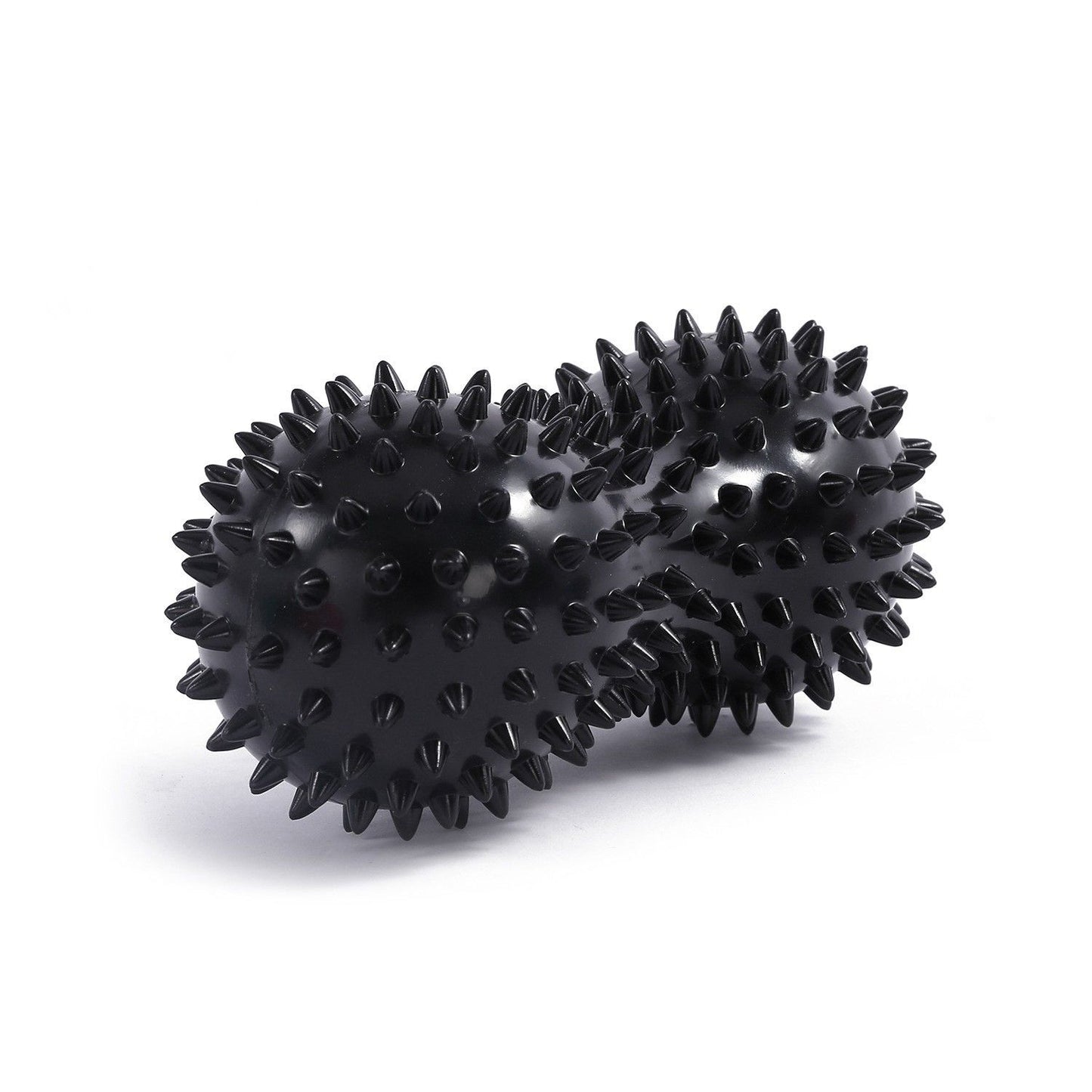 Spiky Peanut Massage Ball Deep Tissue Muscle Roller PVC Foot Massage Ball for Myofascial Release Trigger Point Therapy Yoga Fitness - Black