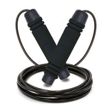 Adjustable Speed Jump Rope with Soft Memory Foam Handles, Tangle-Free Skipping Rope for Fitness, Cardio Workout & Exercise - Black