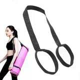 Adjustable Yoga Mat Strap Yoga Mat Bundle Strap Shoulder Straps Sports Stretch Strap Floor Mat Storage Carrying Strap Black