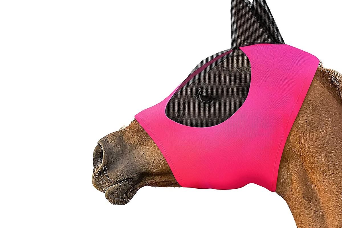 Horse Fly Mask with Ears -Rose Red