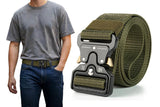 Nylon Tactical Belt Quick-Release for Outdoor Work Daily - Army Green