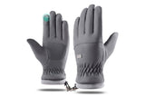 Winter Water Repellent Ski Snow Warm Gloves with Touchscreen Fingers - Gray