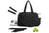 Womens Tennis Gym Bag Sports Tote Fits Two Rackets with Shoe Compartment - Black
