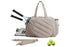 Womens Tennis Gym Bag Sports Tote Fits Two Rackets with Shoe Compartment - Camel