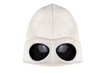 Winter Ski Hat with Goggles - Thermal Knit Beanie for Men & Women - White