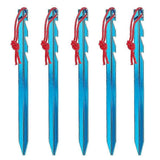 5pcs Aluminum Tent Stakes 18cm Lightweight Ground Pegs for Camping Hiking Outdoor - Blue