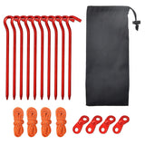 10pcs Aluminum Tent Stakes 18cm Lightweight Ground Pegs for Camping Beach Outdoor - Red