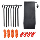 10pcs Aluminum Tent Stakes 18cm Lightweight Ground Pegs for Camping Beach Outdoor - Black