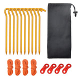 10pcs Aluminum Tent Stakes 18cm Lightweight Ground Pegs for Camping Beach Outdoor - Yellow