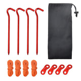 4pcs Aluminum Tent Stakes 18cm Lightweight Ground Pegs for Camping Beach Outdoor - Red