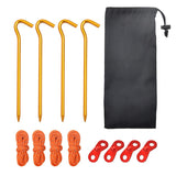 4pcs Aluminum Tent Stakes 18cm Lightweight Ground Pegs for Camping Beach Outdoor - Yellow