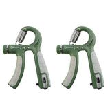2PCS Adjustable Hand Grip Strengthener with Built-In Counter for Finger and Forearm Training Green