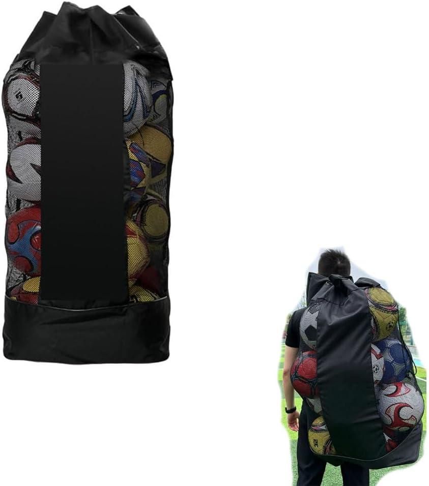 1pc Ball Storage Bag Black L Mesh Net Bag for Basketball Football Volleyball