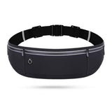 Running Belt Ultra Light Bounce Free Waist Pouch Bag Fitness Workout Belt Sport Waist Pack Exercise Waist Bag - Black