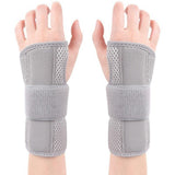 1Pair Carpal Tunnel Wrist Brace Carpal Tunnel Splint Arthritis Pain and Support For Sprained Relief Night Work - Gray & S
