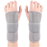 1Pair Carpal Tunnel Wrist Brace Carpal Tunnel Splint Arthritis Pain and Support For Sprained Relief Night Work - Gray & L