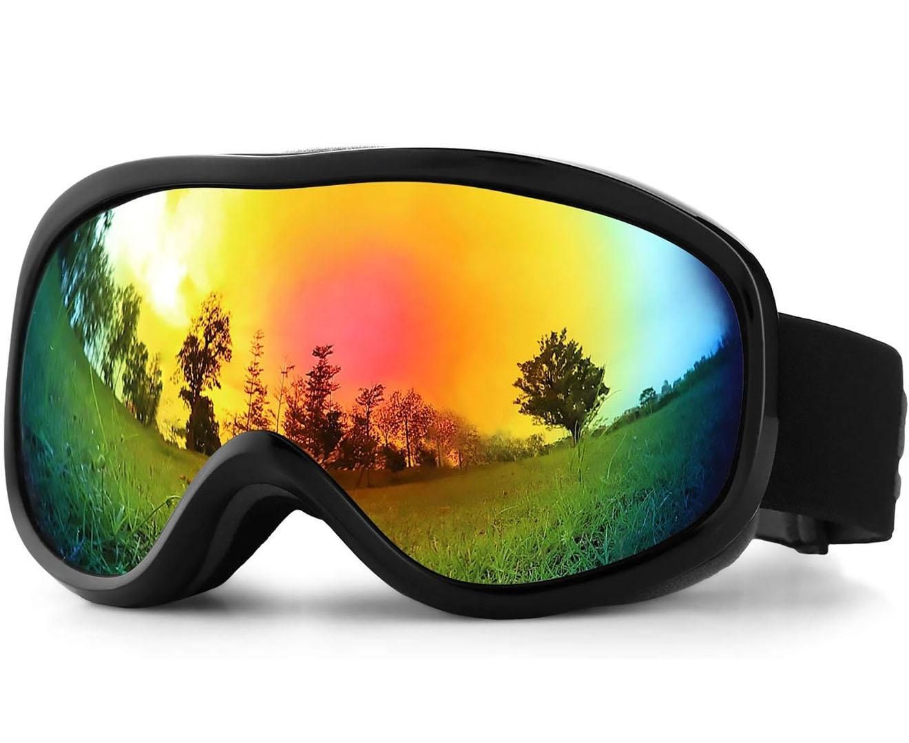 Ski Goggles Over Glasses with Dual lens, Anti-fog Anti-UV Snow Goggle for Men Women Youth Skiing Snowmobile-Style C