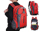 Water-resistant Hiking Backpack Travel Camping Nylon Outdoor Bag for Men and Women -Red